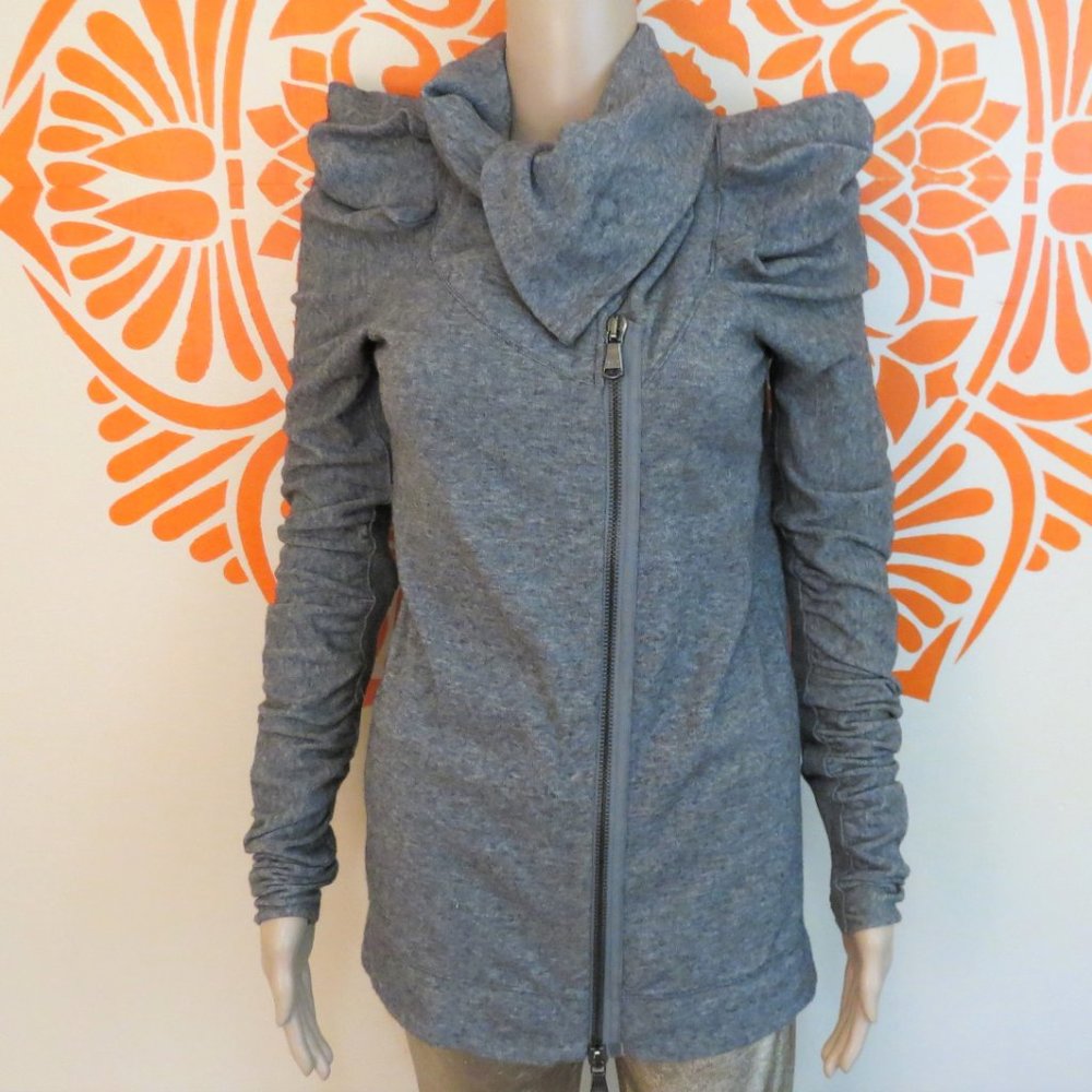 Patrizia Pepe Gray Puffy Sleeve Sweater M - Picture 2 of 3